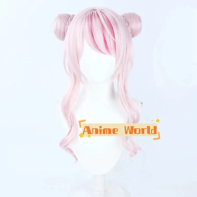 

2025 11, парик для косплея Tanaka Hime, плетеные булочки HimeHina Channel, виртуальный головной убор Youtuber, розовый длинный вьющийся боковой Ba