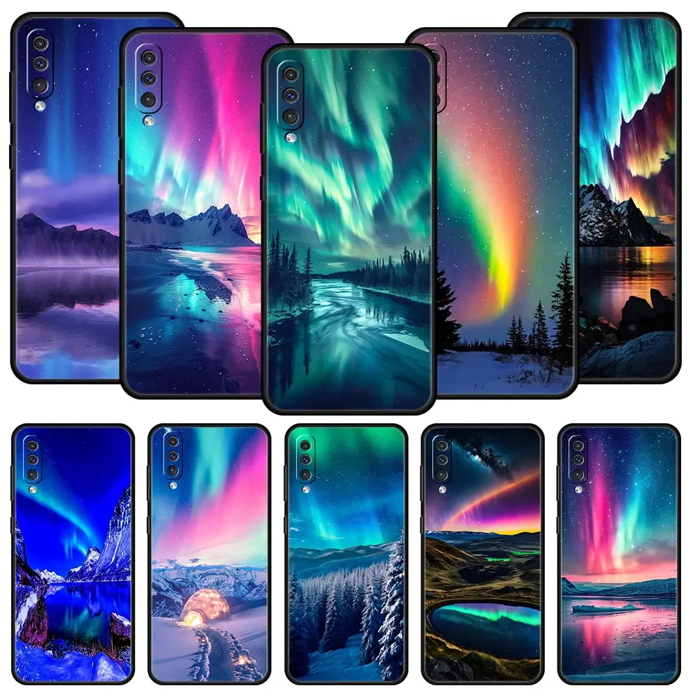 Phone Case For Samsung A24 A12 A14 A32 A50 A70 A20E A20S A10S A22 A30 A40 A34 A54 A42 A52 5G A02S A04s Beautiful northern lights