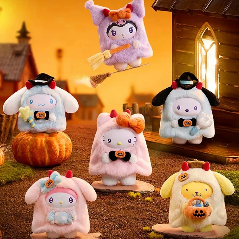 

Genuine Sanrio Family Hello Kitty Pochacco Pompompruin Candy Carnival Night Series Enamel Plush Blind Box Pendant Handmade
