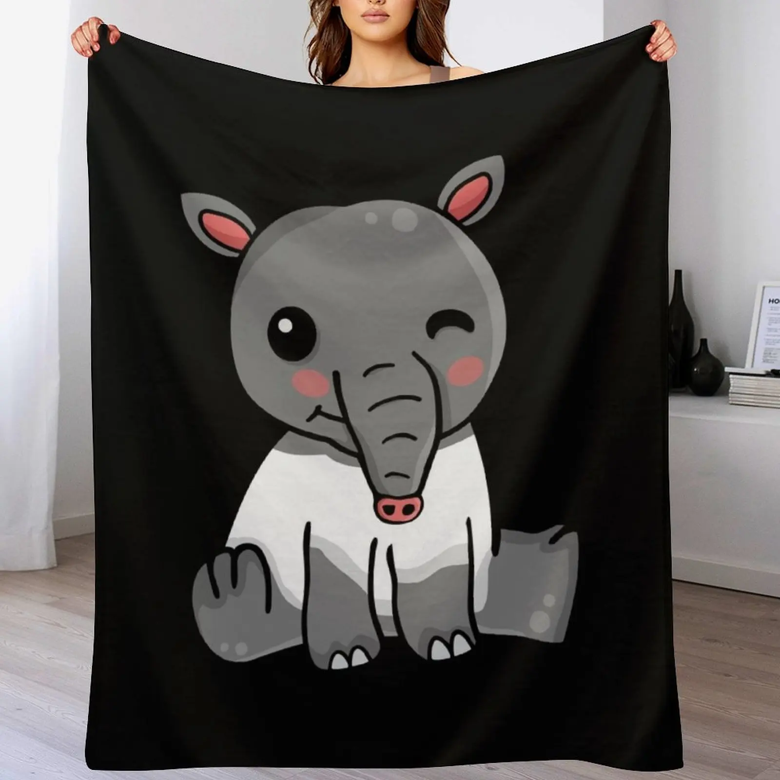 Tapir Lover Kids Cute Tapirus Women Tapir Throw Blanket