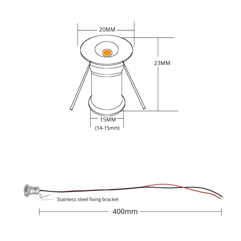 

10pcs 1W 12V Opening 15mm Mini LED Spot light Thumb Spotlight Lamp Cabinet Ambient Lighting Recessed Install Waterproof IP65