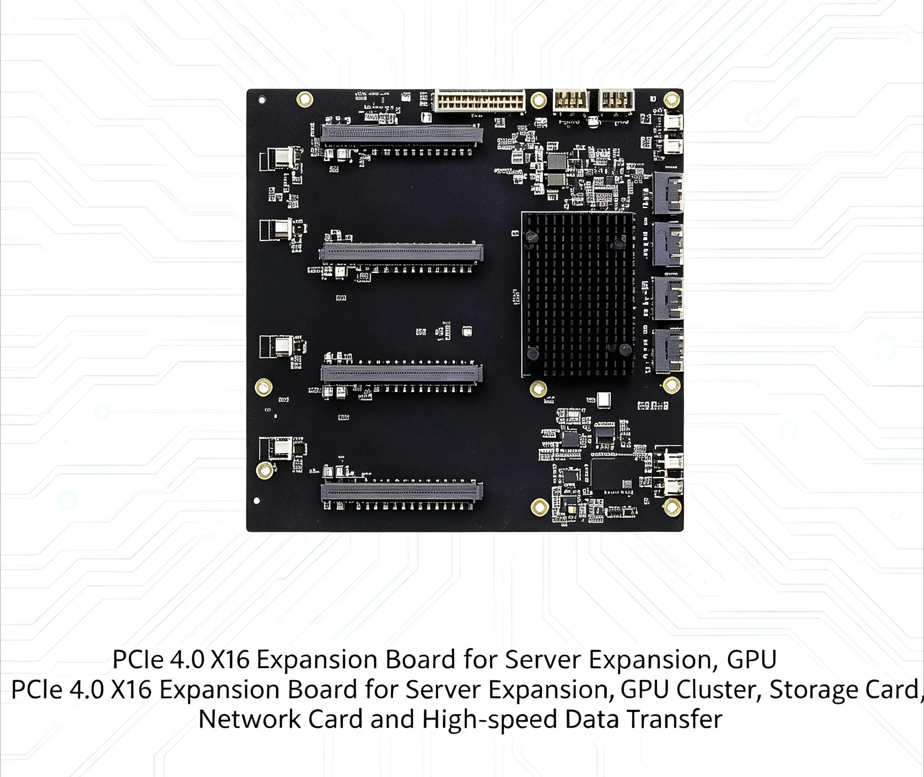 4-Graphics Card Extender Board with 65mm Width Design for Multi-GPU Mining Computing，PCIe 4.0 GPU Expansion Riser Baseplate