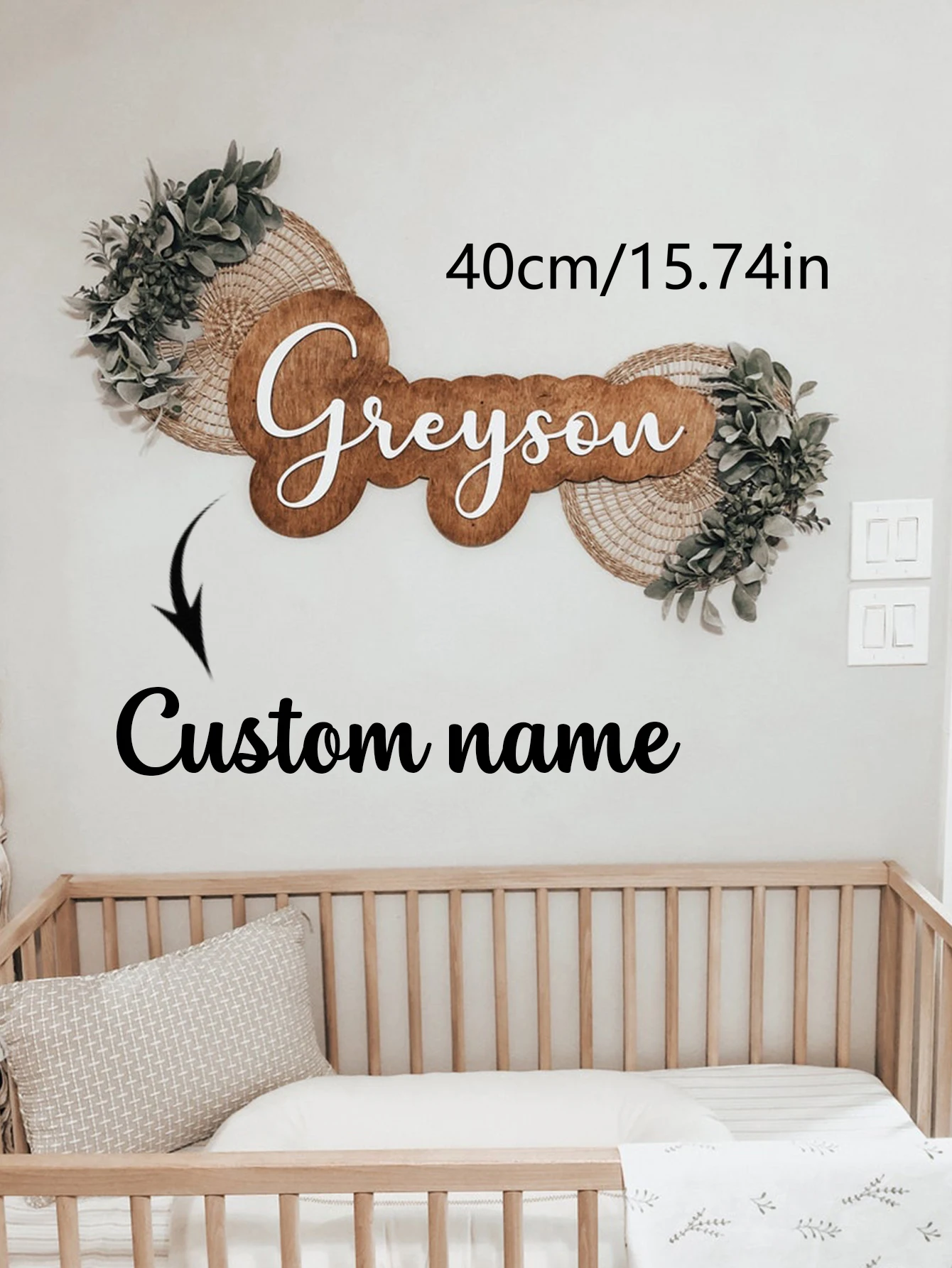 Custom Wooden Name Sign Personalized Wedding Nursery Front Door Wall Decor Housewarming Anniversary Sentimental Keepsake Gift