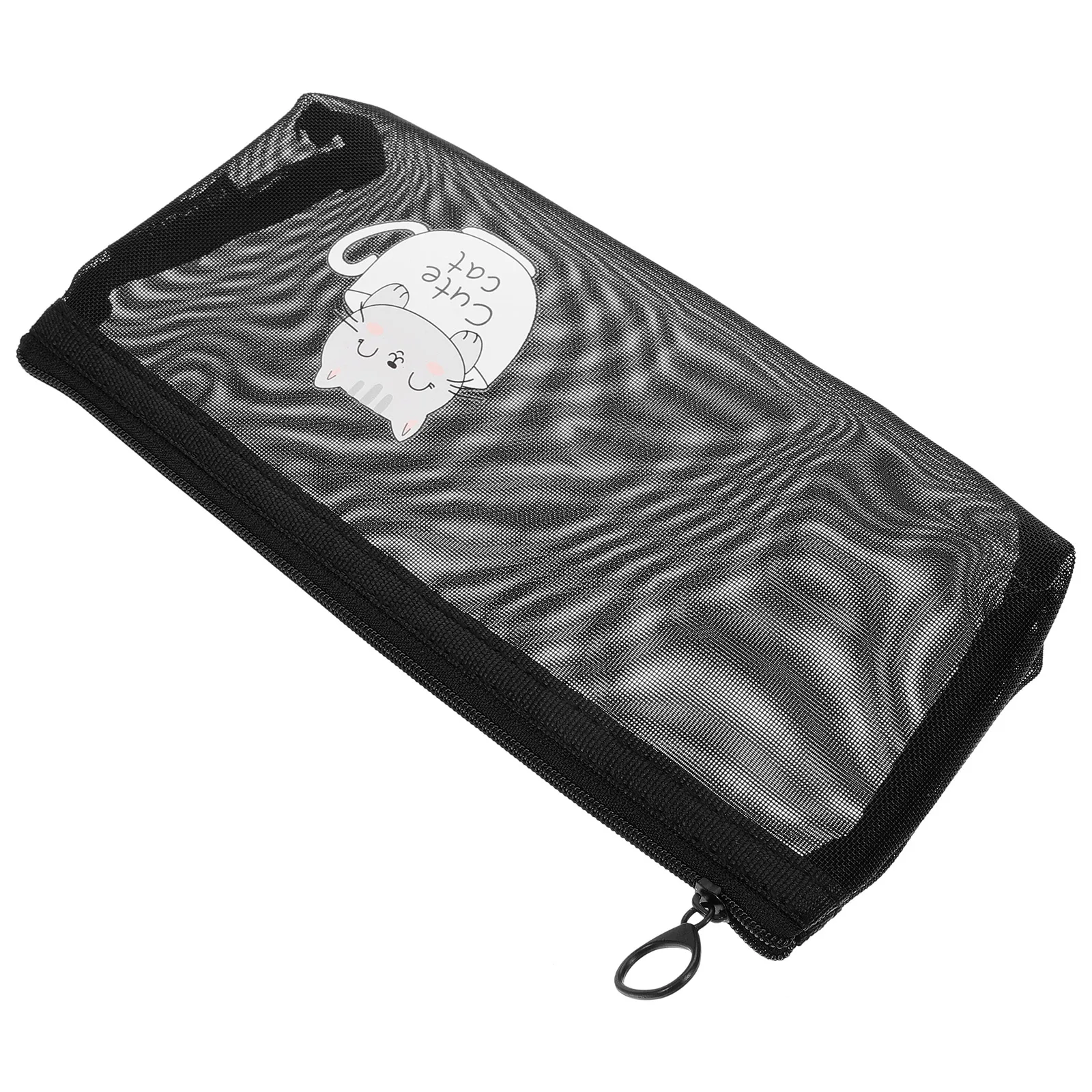 

Transparent Mesh Pencil Case Student Bag Net Pouch Storage Office Supply Stationery Holder Premium Material Sealed Zipper Kids