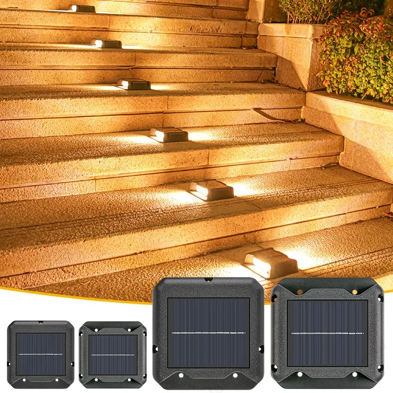 NewLED Solar Staircase Step Lights Outdoor Waterproof Outdoor Courtyard Foot Steps Trail Decoration Atmosphere Lighting Fixtures