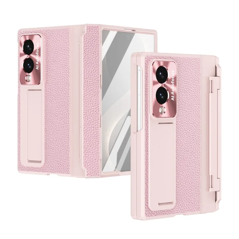 For Samsung Z Fold 8 Wide Luxury Leather Anti-Fingerprint All-in-One Case Smooth Hinge Lens Protection Full Shockproof Cover