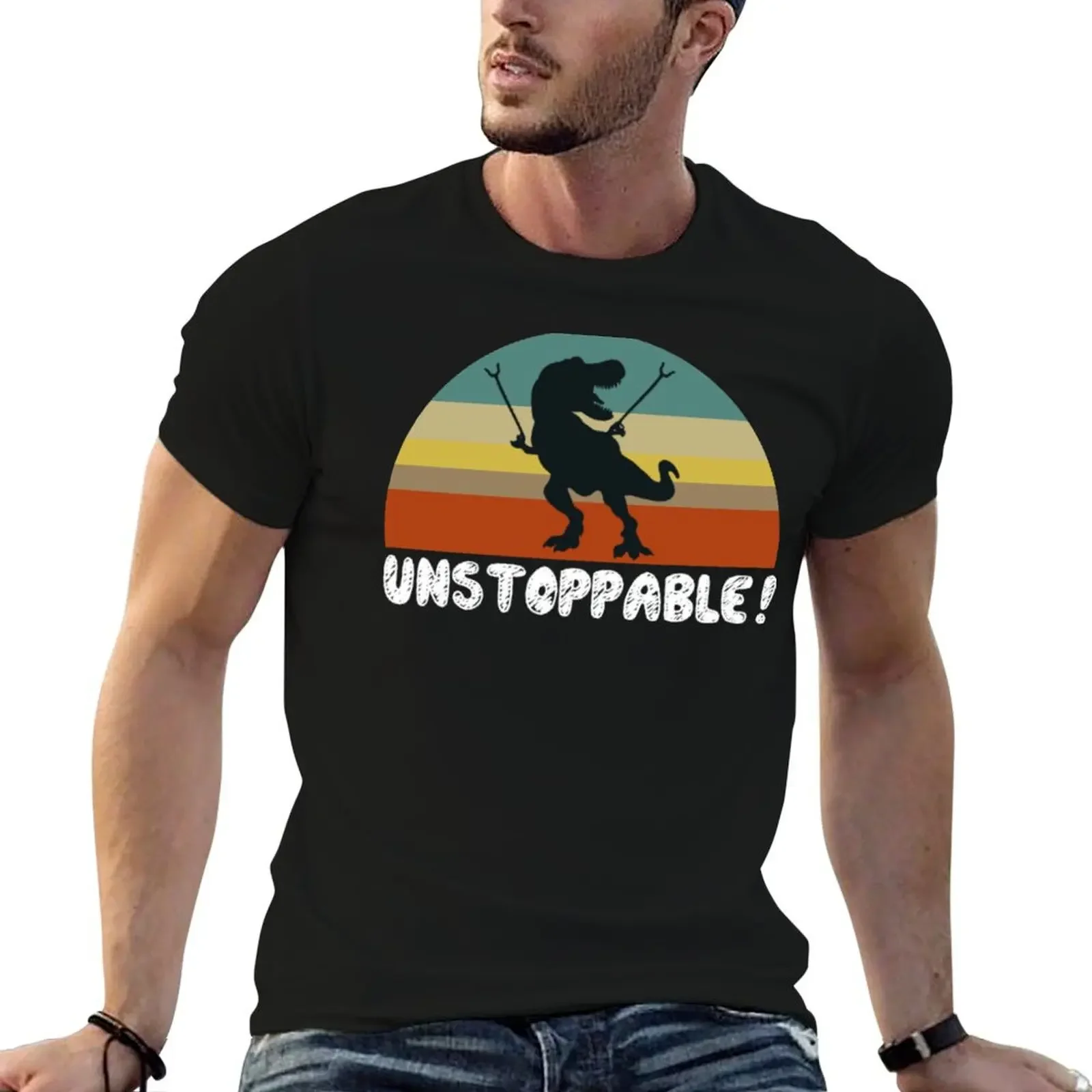 

Unstoppable T Rex With Trash Grabber Pickup Tool Funny T-Shirt anime luxury t-shirt summer tops compression shirt men