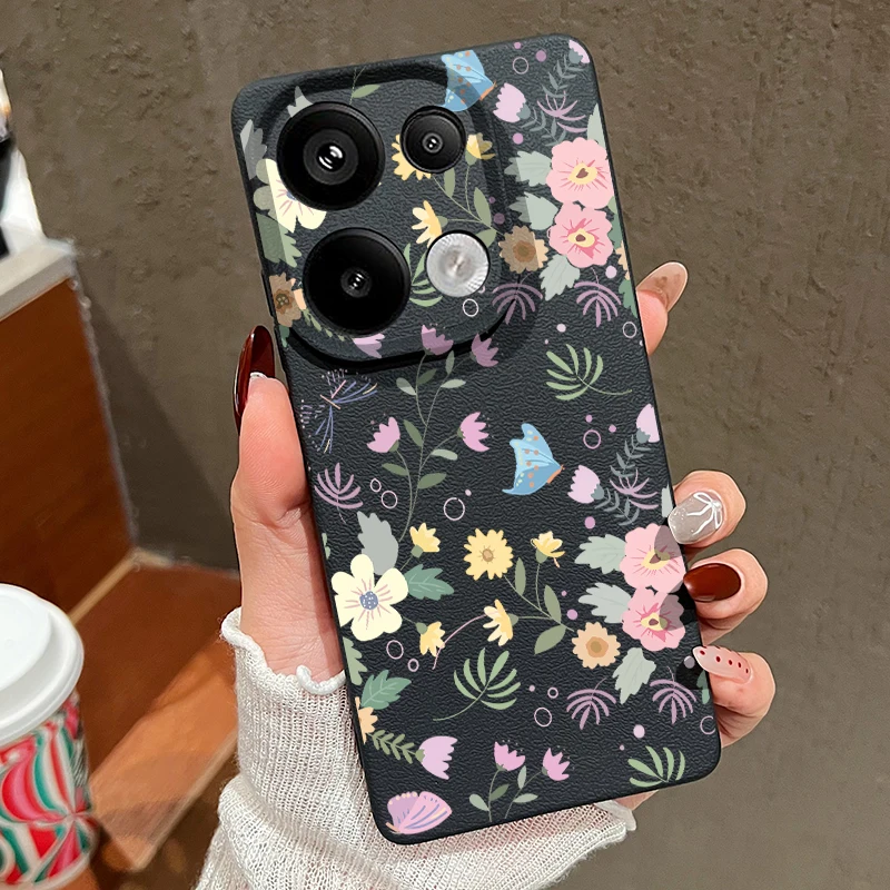 ขนาดเล็ก Buds ดอกไม้สําหรับ Xiaomi 13T Pro Funda Redmi หมายเหตุ 11 12 14 13 Pro 5G 4G หนังนุ่มซิลิโคน