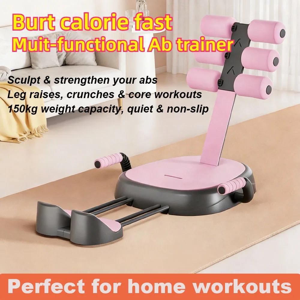 3-in-1 Home Gym Equipment with Resistance Bands Adjustable Core Abdominal Workout Machine Non-Slip Multifunctional Ab Trainer