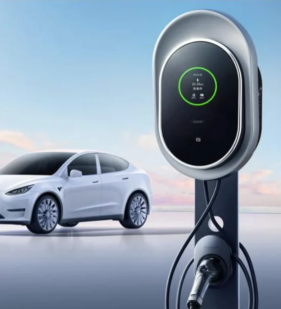 Wall-Mounted Electric Vehicle Home Charging Station, 7Kw Fast DC Electric Charger for Cars