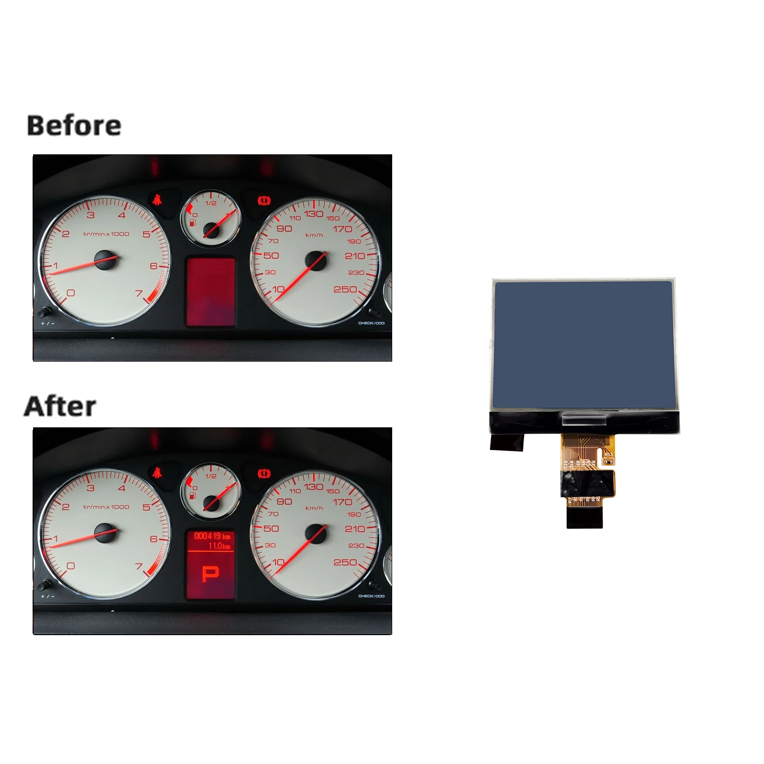 LCD-Display für Peugeot 407 407 SW 407 Coupe VDO Group Armaturenbrett-Cluster A2C 53119649 9658138580   Armaturenbrett-Instrumentencluster