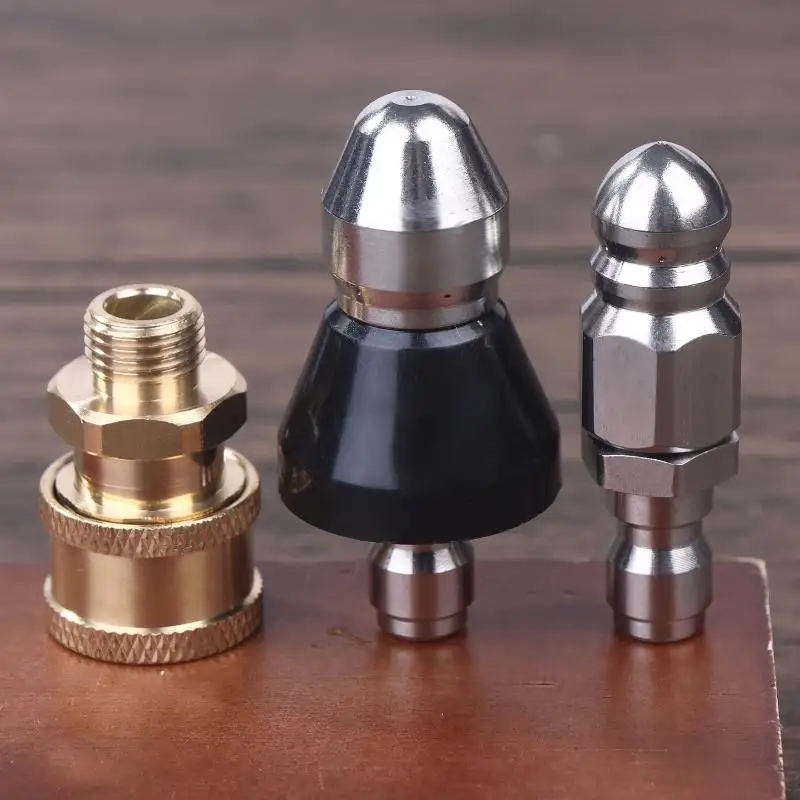 Household Replacement Sewer Jetter Nozzle Mini With 1/4'' Quick Connect Drain Cleaning Nozzle Tips Kit For Drain Jetting Hose