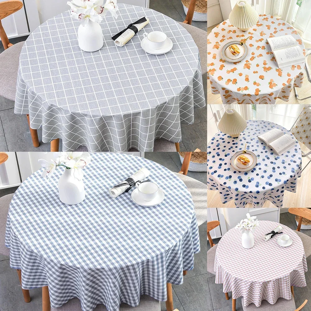 90/120/140cm Round Tablecloth Washable Table Cloth Decorative Table Cover Indoor Holiday Home Christmas Party Picnic Dining Room