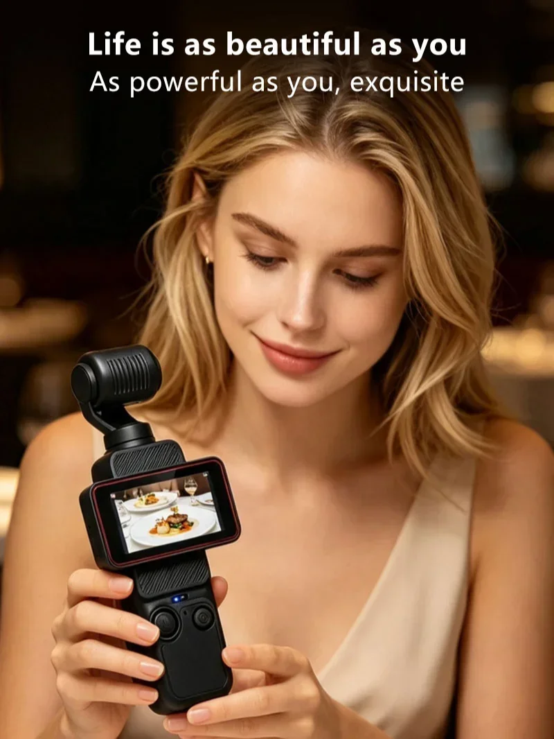 Kamera kieszonkowa OnePlus 8K z obrotowym ekranem HD, stabilizacją obrazu, funkcją nagrywania zdjęć i wideo oraz transferu danych przez Wi-Fi. — 2