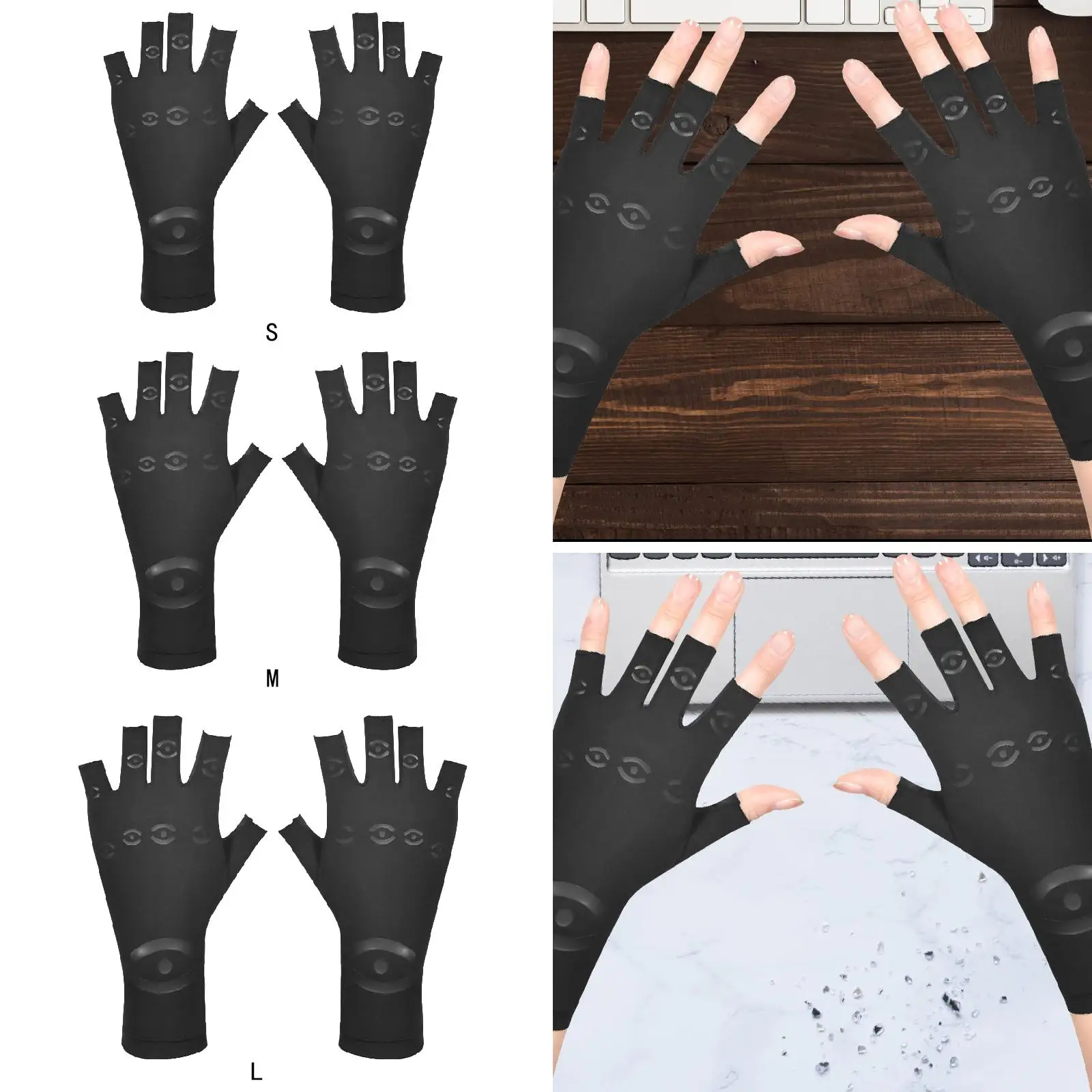 زوج واحد من قفازات ضغط نصف إصبع مقاومة للاهتراء وخفيفة الوزن ومحمولة للرجال والنساء لممارسة التمارين