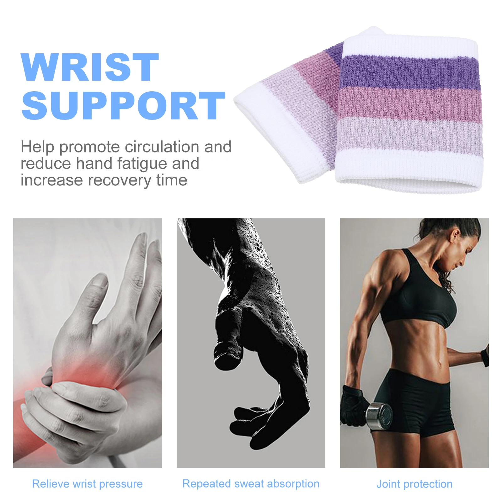 

Absorb Sweat Sweat-absorbing Wrist Guard Fitness Straps Band Sports Wristband