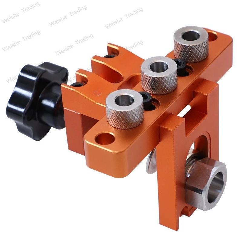 

Dowel Jig Kit 3-in-1 Adjustable Drilling Jig Aluminum Alloy Dowel Drill Guide Locator Puncher for Carpenter Tools