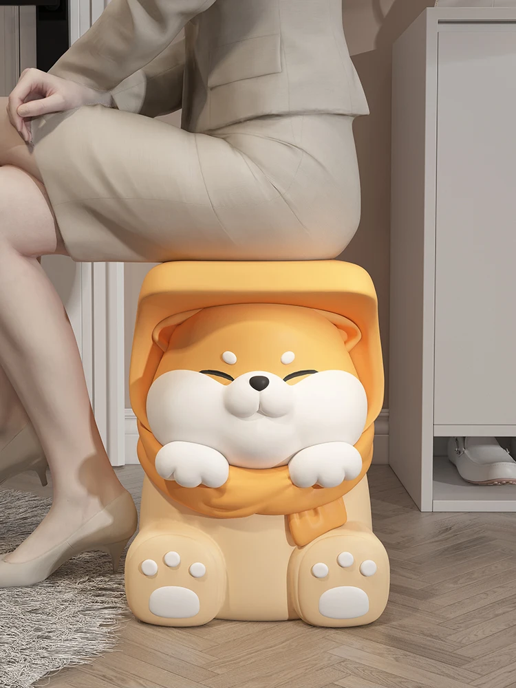 Sculptures Modern Step Stool  Creative Decor for Room Vanity Chair Figurines Animal Interior Statuette Decorative Furniture