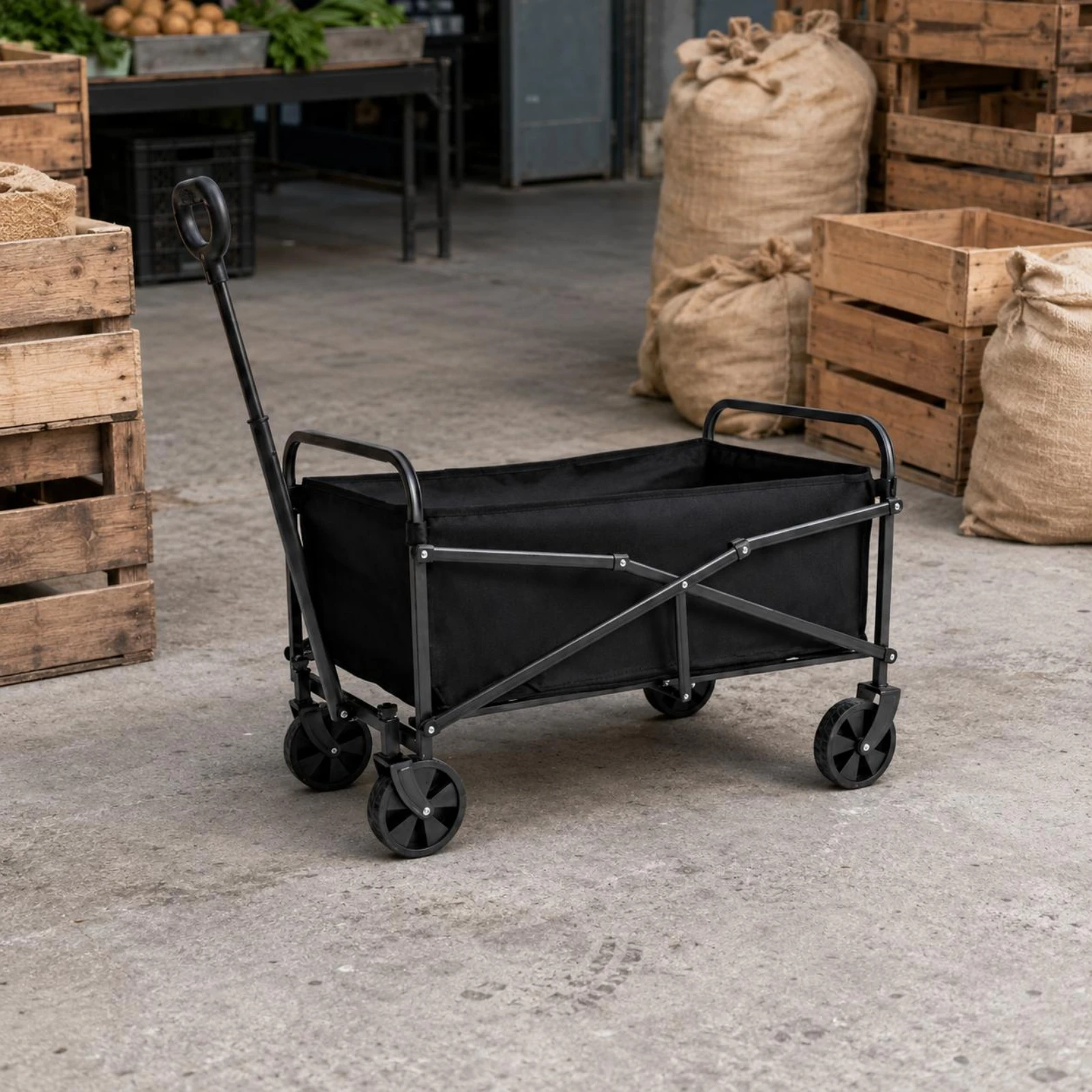 

Folding Wagon Foldable Collapsible Wagon Outdoor Gear Carrier Telescoping Handle Oxford Material for Outdoors
