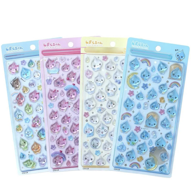 

ぽちゃん” 2026 Little Water Drop Sauce Mini Embossed 3D Cartoon Stickers Decorative Solid Waterproof Sticker ボンボン ドロップシールuff Sticker