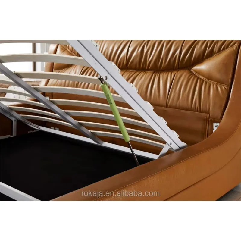 

Factory Hotel Vip Bed Room Furniture Leather Couple Bedroom Sets With Storage Cheap Beds for Sale