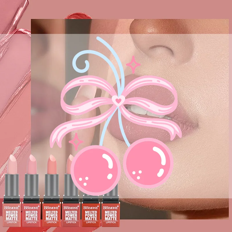 Brillo Labial Mate de Terciopelo BSIMONE - Tinte Labial Rojo Impermeable, Hidratante y de Larga Duración, Para Todo Tipo de Piel