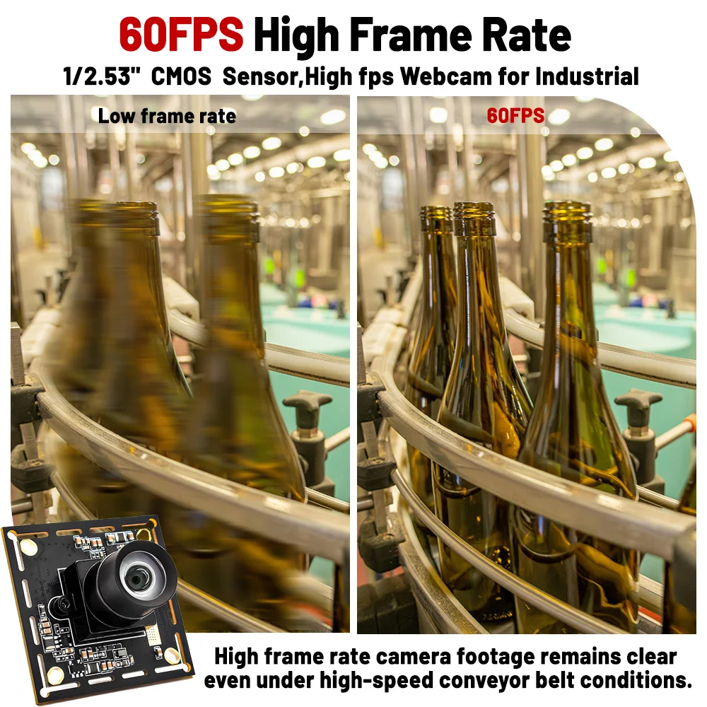 2592*1944 وحدة كاميرا بمنفذ USB مصراع عالمي 50FPS لوحة كاميرا الحركة عالية الإطار مع عدم وجود عدسة تشويه التوصيل اللعب التدريس المباشر