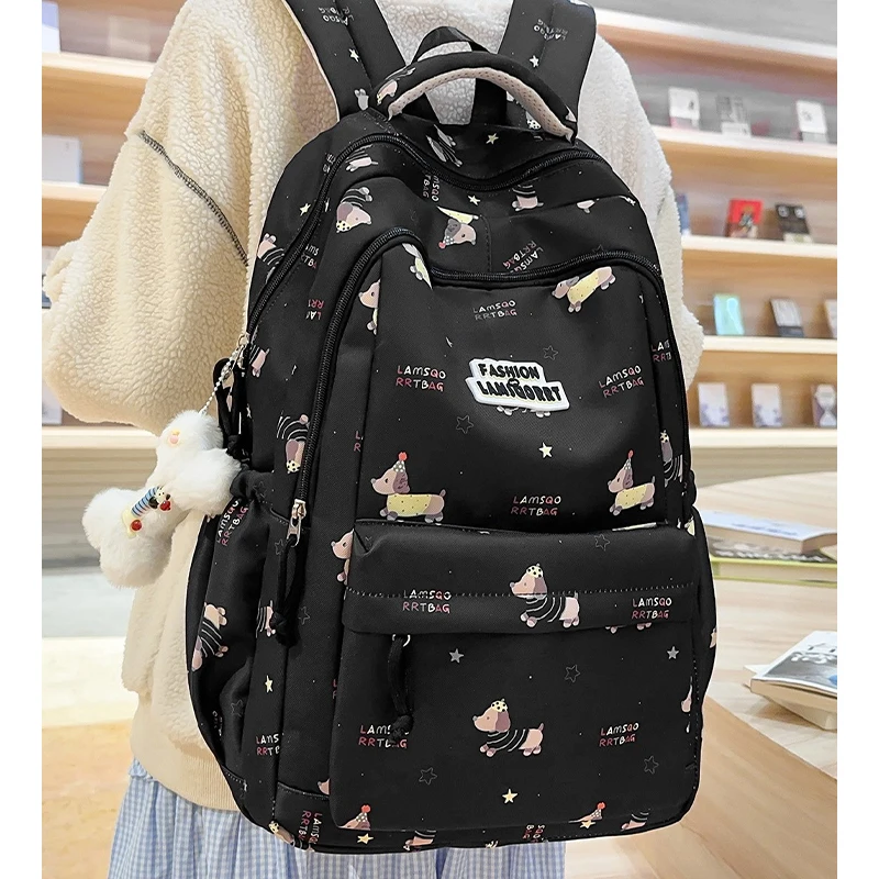 

Cute School Backpack for Junior and Senior High School Girls, Large Capacity Cartoon Backpack for Class, Student Backpack