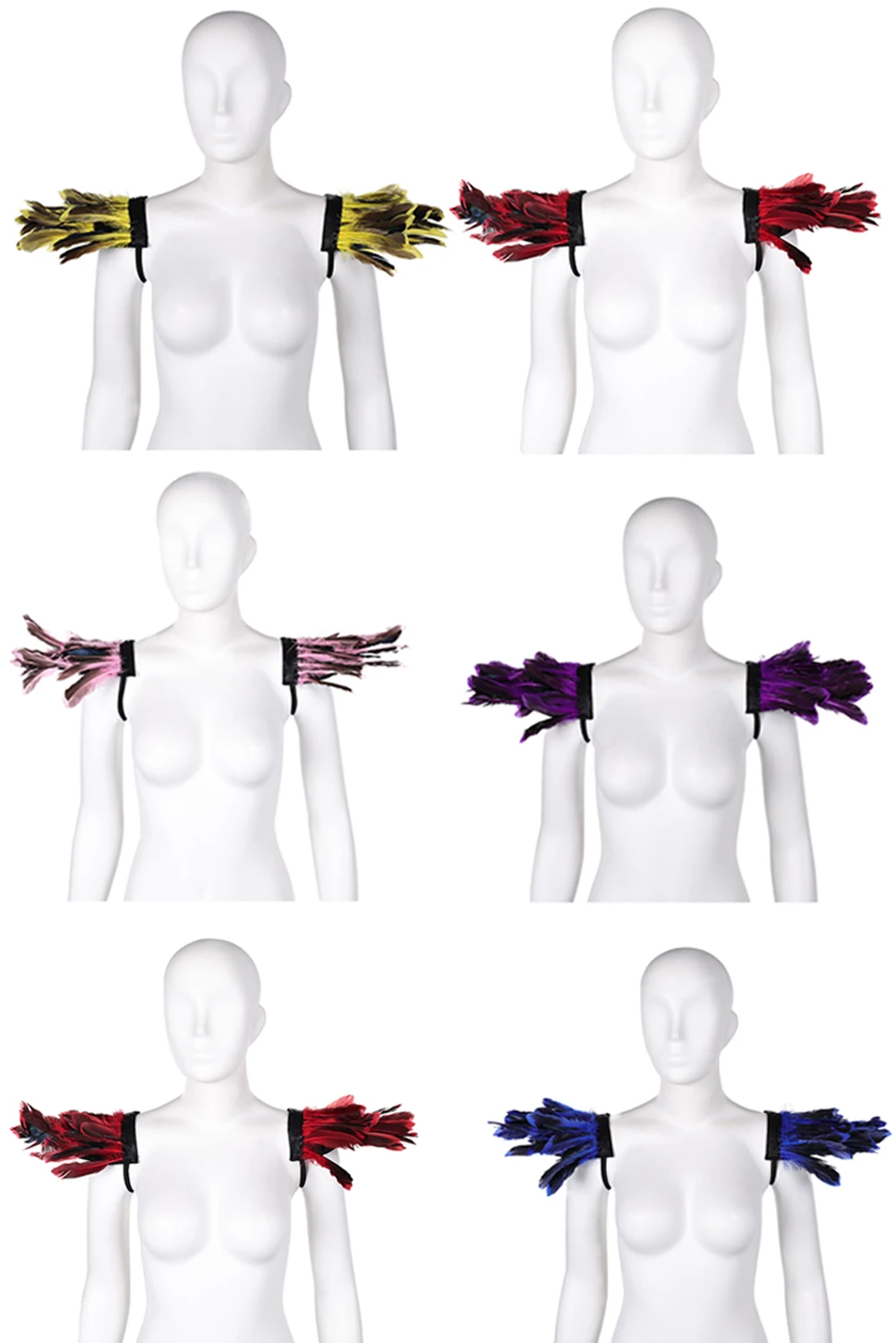 Feather Shrug Shawl Detachable Shoulder Armor Costume Accessories Women Female Halloween Stage Costume Accessories Women Props