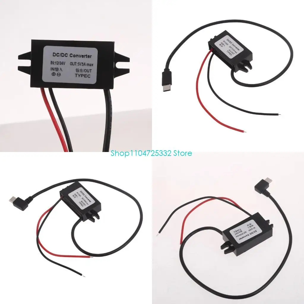 P5EA 12V to 5V 3A DCDC Step Down Buckk Converter Power Supply Module Type-C Adapter