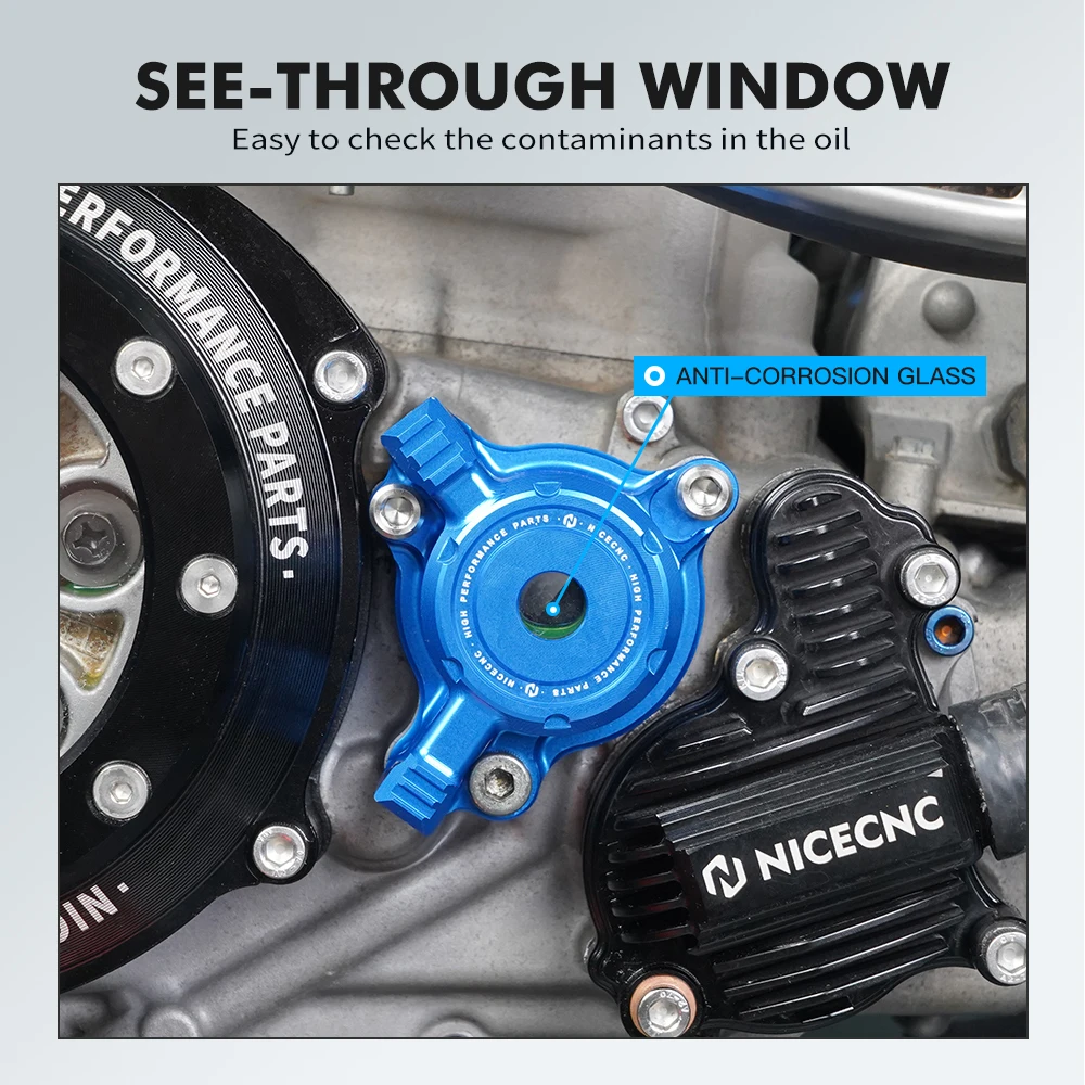 For YFZ450R NICECNC Motorcycle ATV Oil Filter Clear Cover For Yamaha YFZ450R 2009-2024 YFZ450X WR250F WR450F YZ250F YZ450F