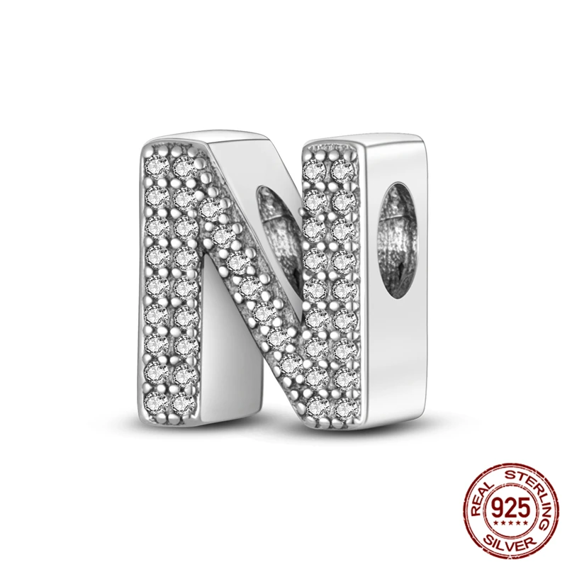 

This DIY women's jewelry gift features an original bracelet made of S925 sterling silver letter N beads.