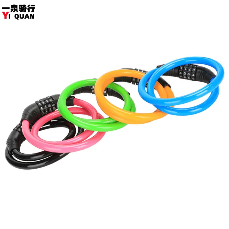 2PCS Anti Theft Four Digit Password Lock, Mountain Bike Lock, Steel Wire Shear Resistant