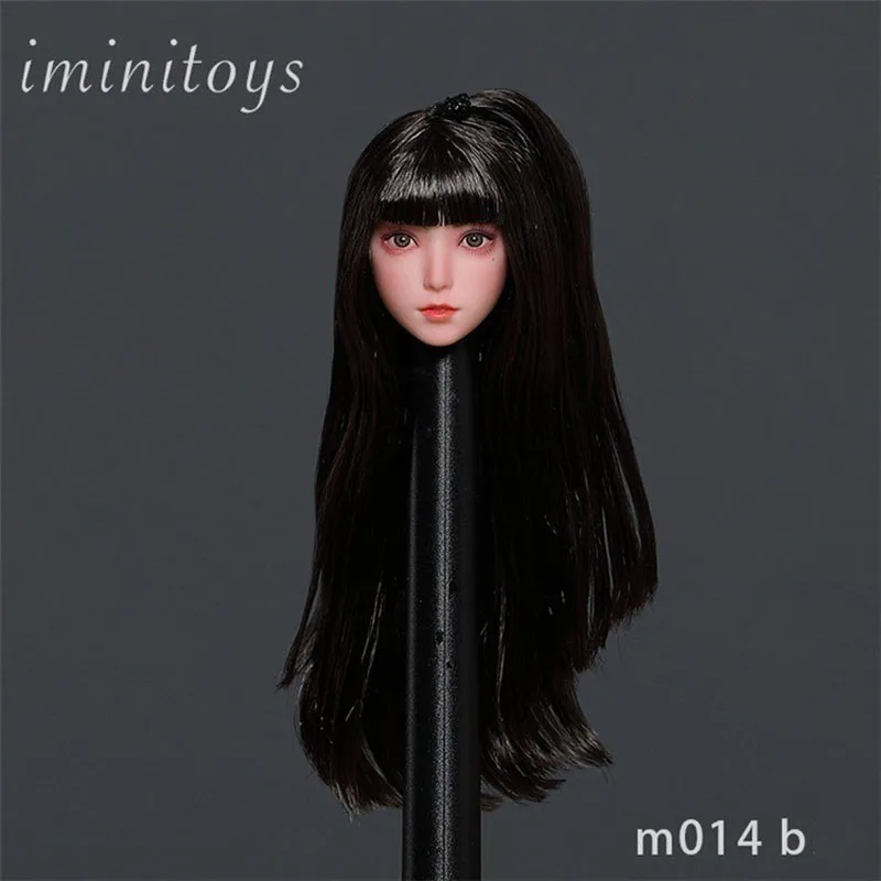 Iminitoys M014 1/6 Scale Female Soldier Anime Girl Lolita Head Sculpt Carving Model Fit 12 Inches Action Figures Seamless Body