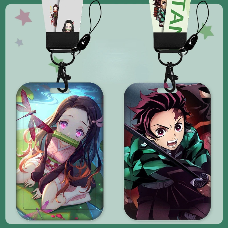 Demon Slayer Card Wallet Nezuko Comic Peripheral Credential Holder Tanjirou Anime Print Credit Card Holders Inosuke Badge Holder