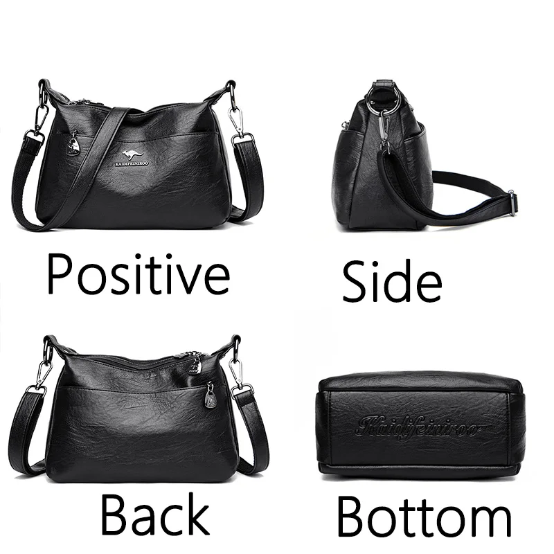 2021 Summer Women Shoulder Bags High Quality Leather Solid Color Messenger Bag With Casual Fashion Double Shoulder Strap