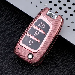 TPU Key Case Cover for Hyundai Elantra Solaris Tucson I30 I35 I40 KONA Genesis Santa Fe Azera TPU Car Flip Key Case Holder Shell