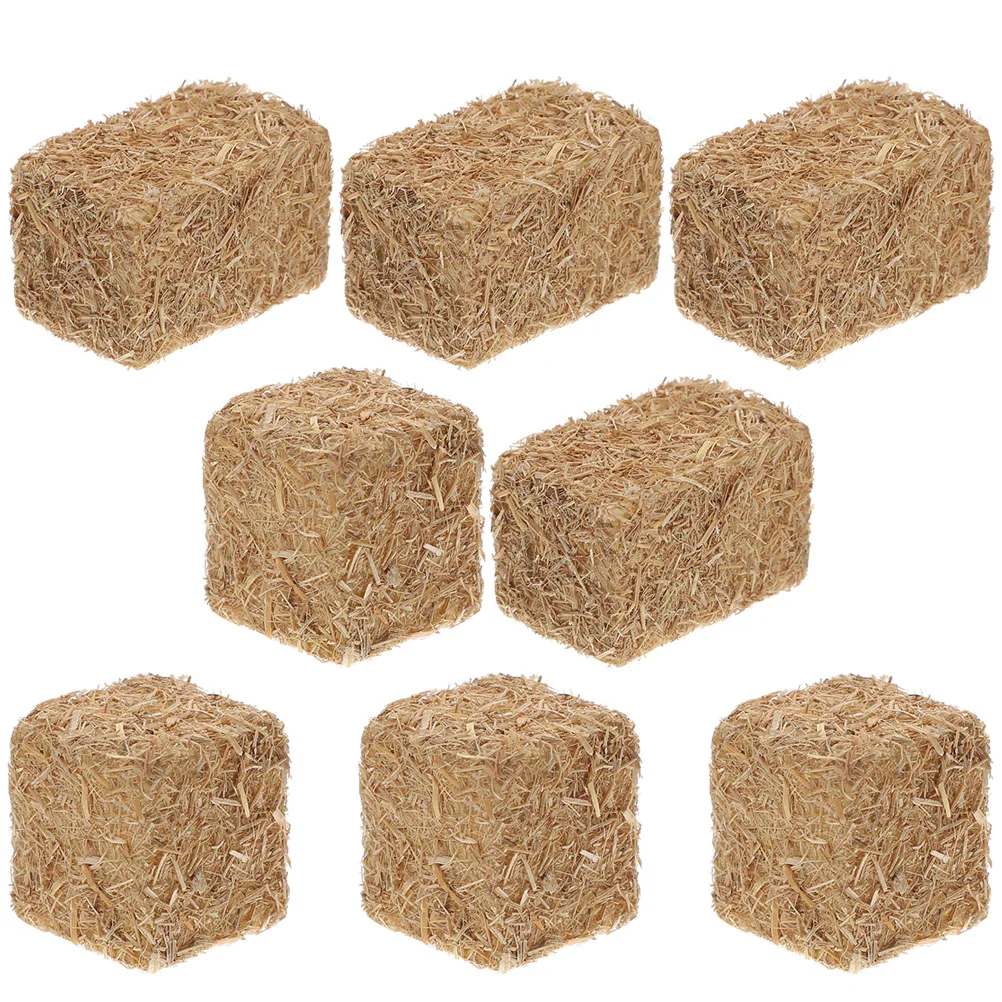 8 Pcs Architectural Model Simulated Mini Haystack Fall Decorations for Home outside Pet Wood