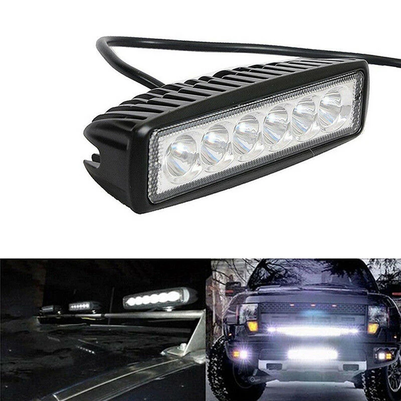 18W 6inch LED Work Light Bar Flood Lamp Offroad Driving Fog 4WD UTE SUV Truck