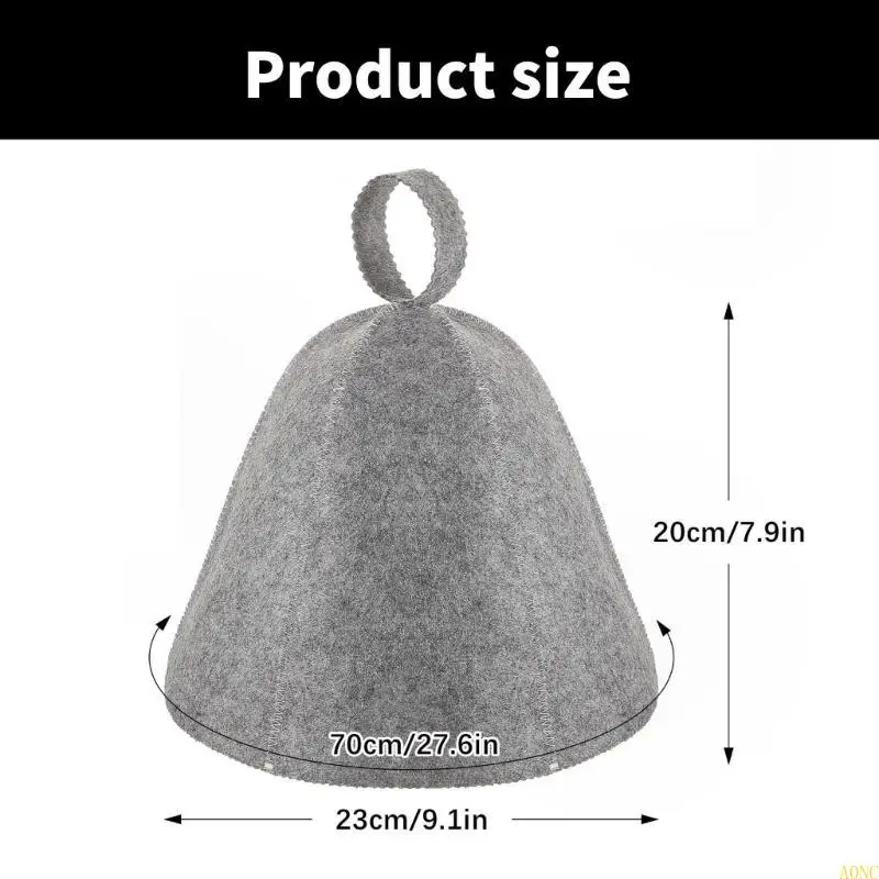 a0nc 2 팩 목욕 모자 펠트 양모 질감 여행 사우나 모자 스팀 룸에 적합합니다.