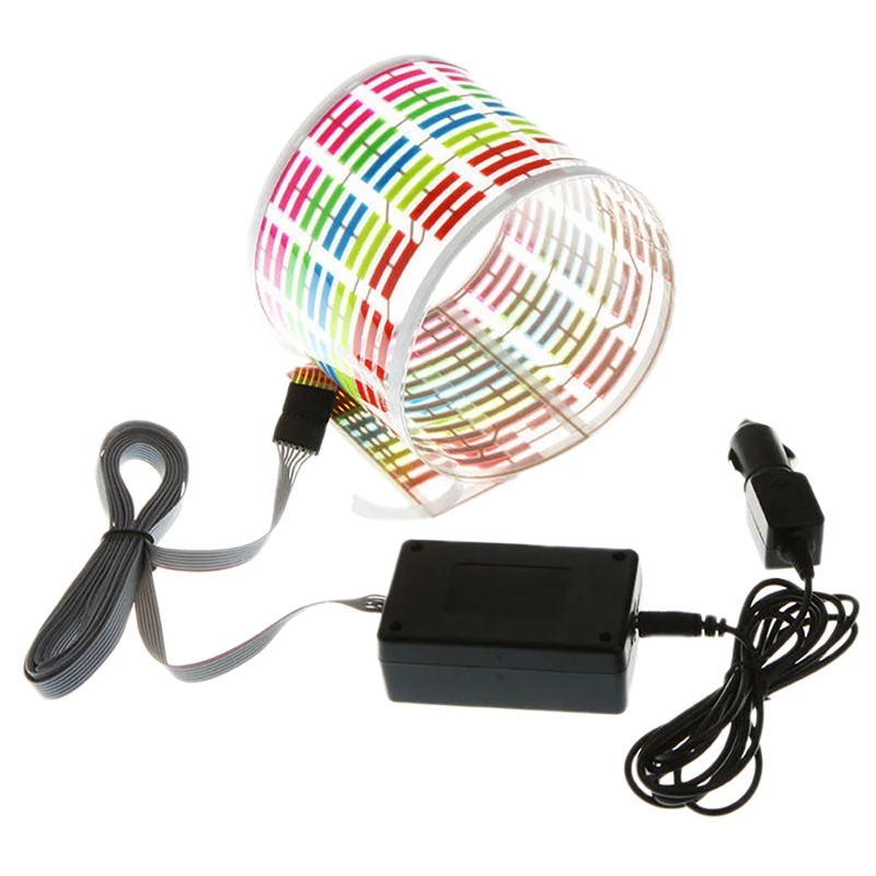 Car Windshield LED Sound Activated Equalizer As Shown Plastic Car Neon EL Light Music Rhythm Flash Lamp Sticker