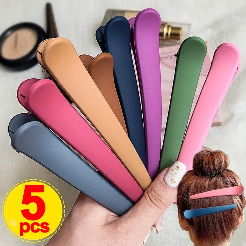 5pcs Makeup Clips Girls Duck Mouth Clip Women Fashion Plastic Hair Clip Hairpin Hair Accessories Sectioning Clamp Hairdressing