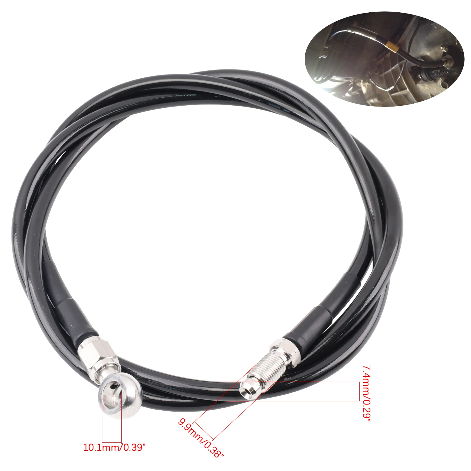 Braided Stainless Steel Clutch Line Damper Delete Kit For 1989-1998 Nissan 240SX S13 S14 LHD JDM Drift Racing Mod Parts Black