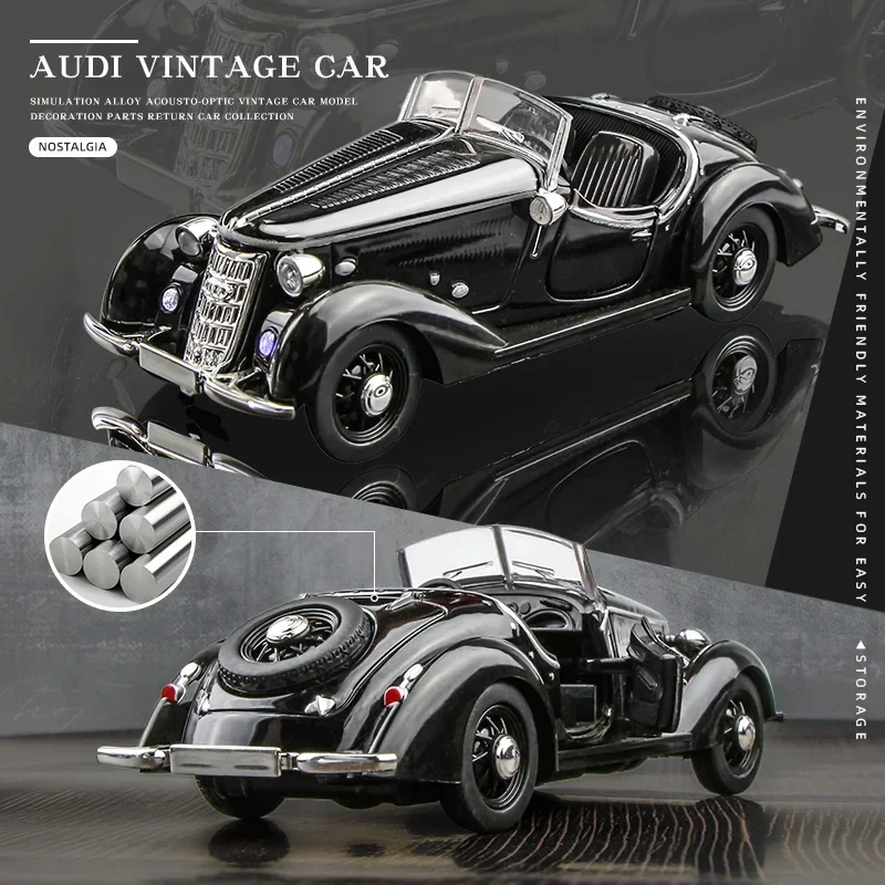 1:32 AUDI WANDERER W25K Convertible Alloy Classic Car Model Diecast Metal Toy Vehicles Car Model Simulation Collection Kids Gift