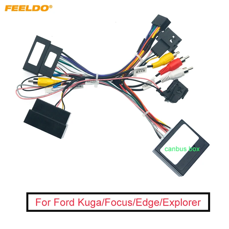 10Set Car 16Pin Android Stereo Power Wiring Harness With Canbus For Ford Kuga(18-19)/Focus(12-18)/Edge(15-18)/Explorer(18+)