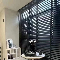 Electric Real Wood Blinds for Bedroom, Motorized Window, Basswood Ladder, String Wooden Slats, Venetian Custom