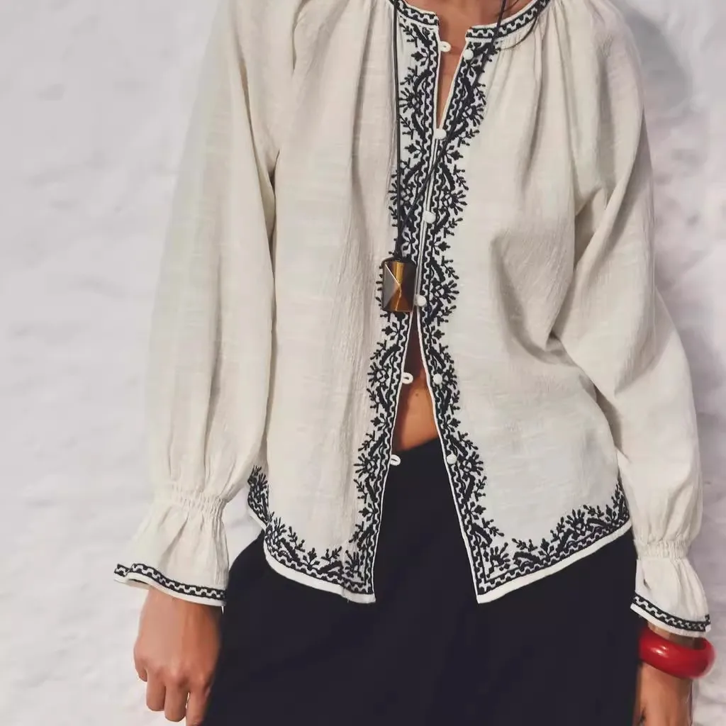 

Лето 2023, женское длинное платье из смеси хлопка с вышивкой, круглый Ne, свободная посадка, защита от ультрафиолета, KISS, для поездок на работу