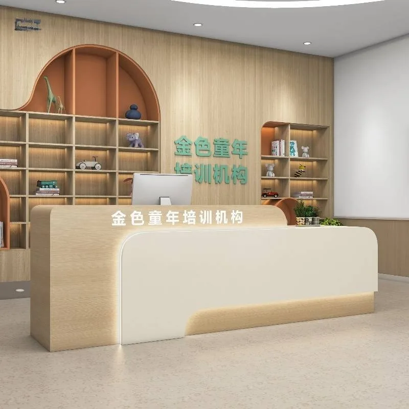 L Shape Front Desk Reception Counter Restaurant Classic Modern Reception Desks Beauty Salon Mostrador Recepcion Office Furniture