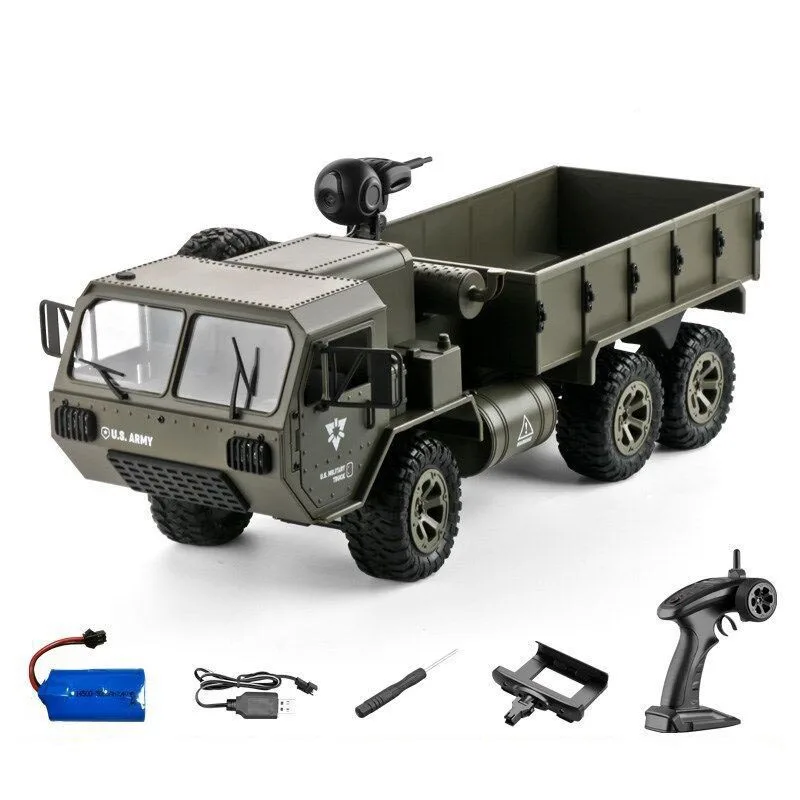 Remote Control Scale Wheeled Truck 1:16 Remote Control Vehicle Model Six Wheel Drive WiFi Cameras Simulation Military Card Rc