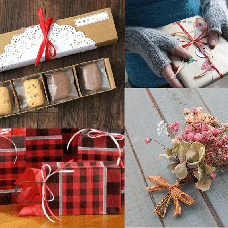 20 متر لفة صغيرة الرافية غزل للحياكة اليدوية الكروشيه ودية غزل الخبز الهدايا التعبئة والتغليف حزام حبل الكروشيه الصيف قبعة أكياس